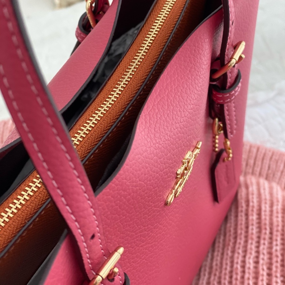 ๐ COACH | Pink Strawberry Haze Mollie Tote 25 Crossbody Shoulder Bag Purse - Picture 13 of 16